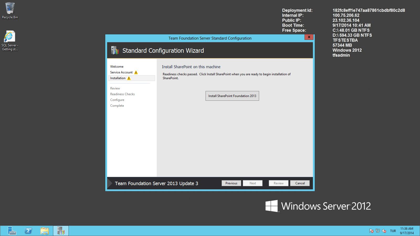 TFS Server 2013 Kurulum - 12