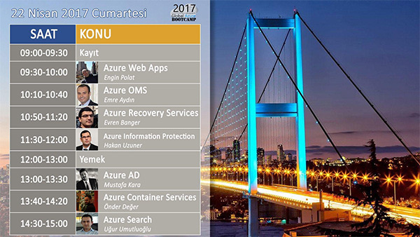 Global Azure Bootcamp - Ajanda, Istanbul 2017